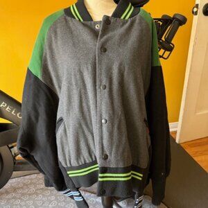 Urban Outfitters Oversized Uneven Hem Varsity Jacket